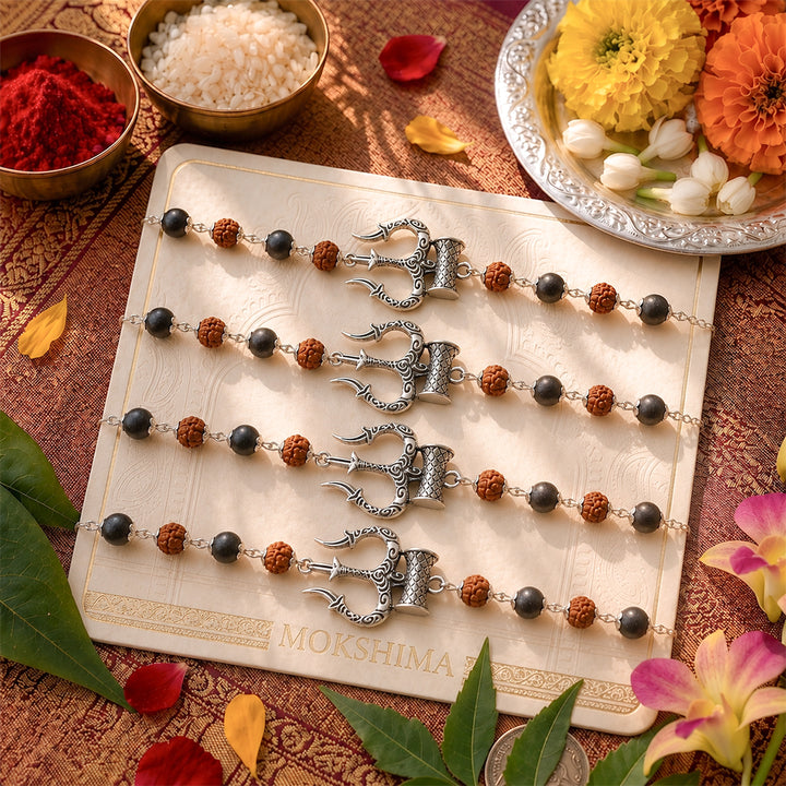 Trishool Karungali Rudraksha Rakhi