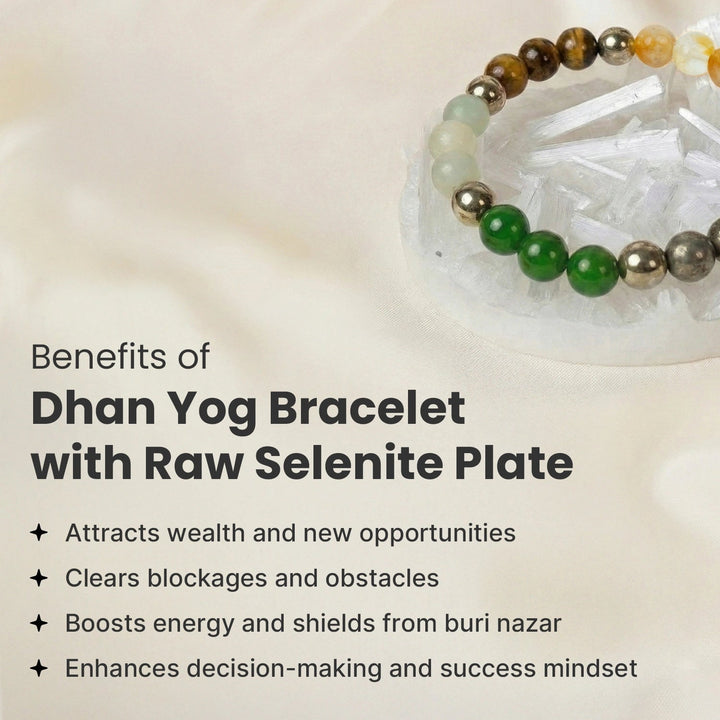 Dhan Yog Bracelet with FREE Raw Selenite Plate