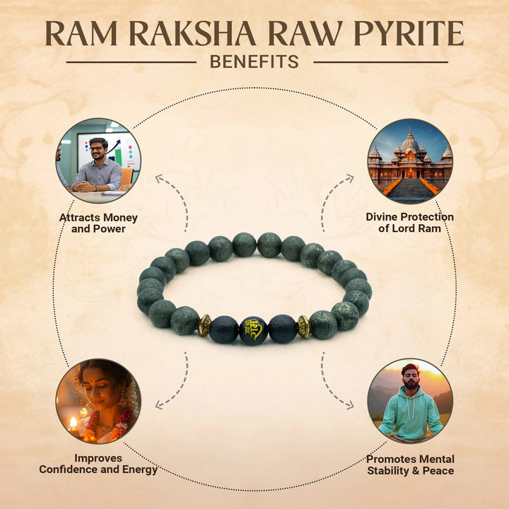 Raw Pyrite Bracelet with Raam Bead
