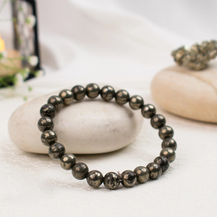 Raw Pyrite Bracelet with Selenite Plate