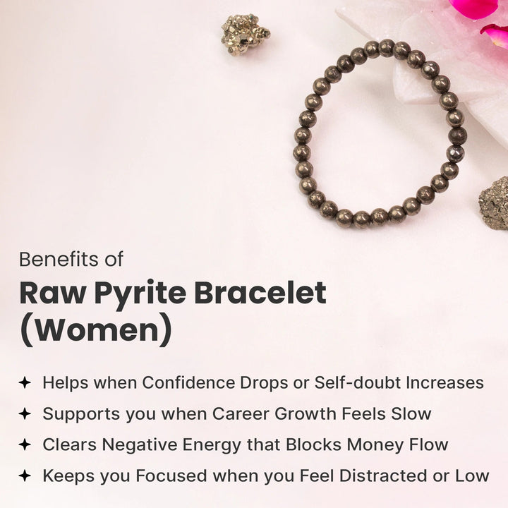 Raw Pyrite Bracelet (Women - 6mm Beads)
