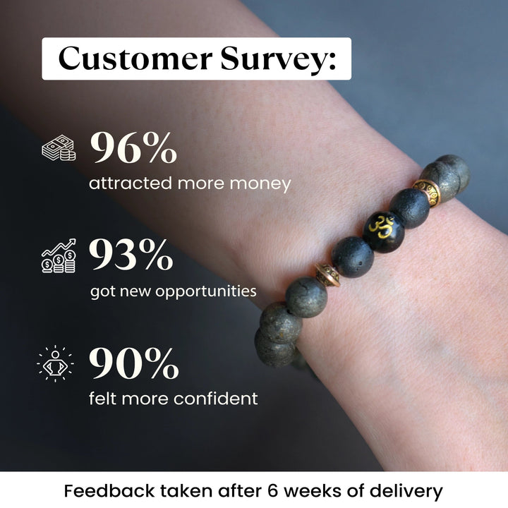 Raw Pyrite Bracelet with Om bead