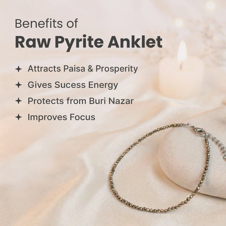 Pyrite Anklet with FREE Rose Quartz Bracelet
