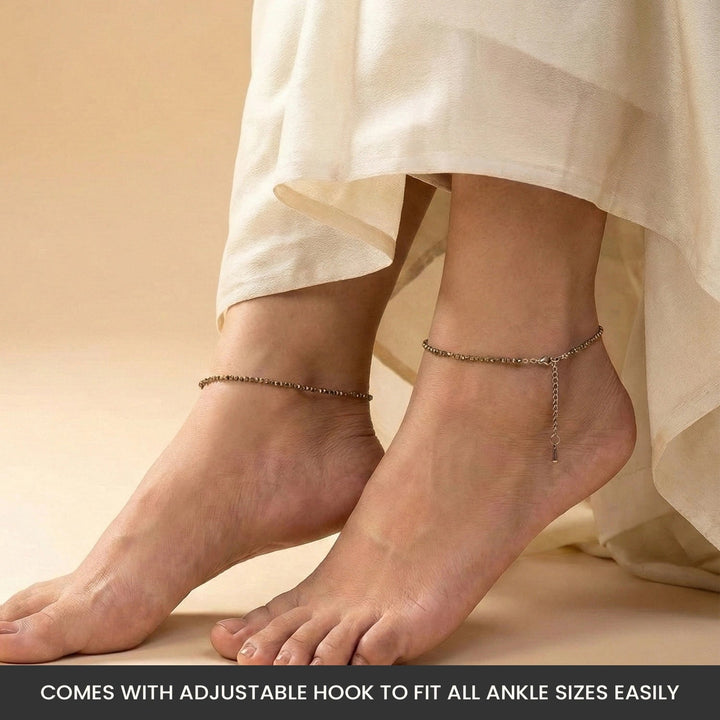 Raw Pyrite Anklet Set Of 2