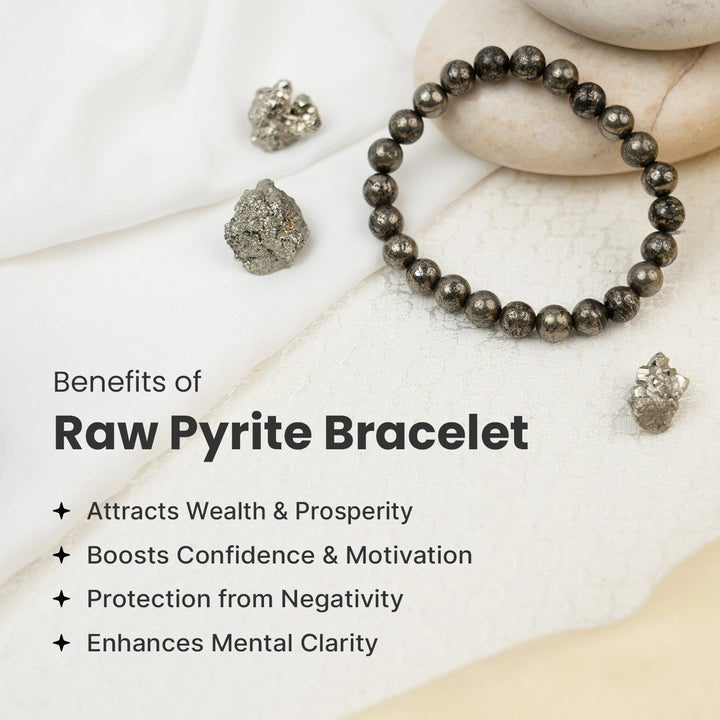 Raw Pyrite Bracelet with Selenite Plate