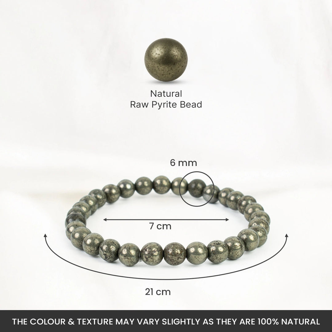 Raw Pyrite Bracelet (Women - 6mm Beads)