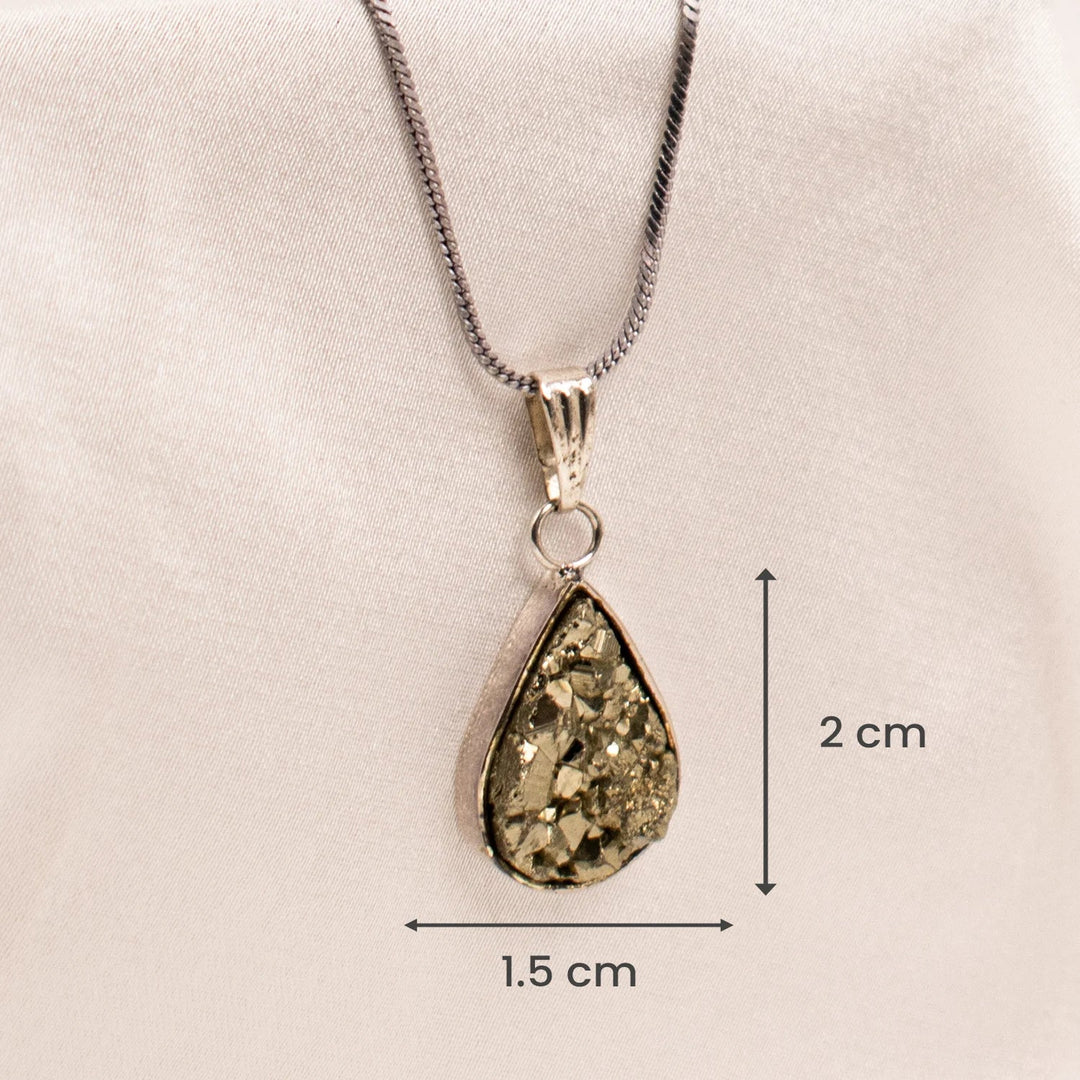 Raw Pyrite Drop Pendant