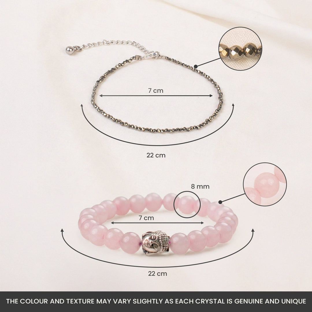 Pyrite Anklet with FREE Rose Quartz Bracelet