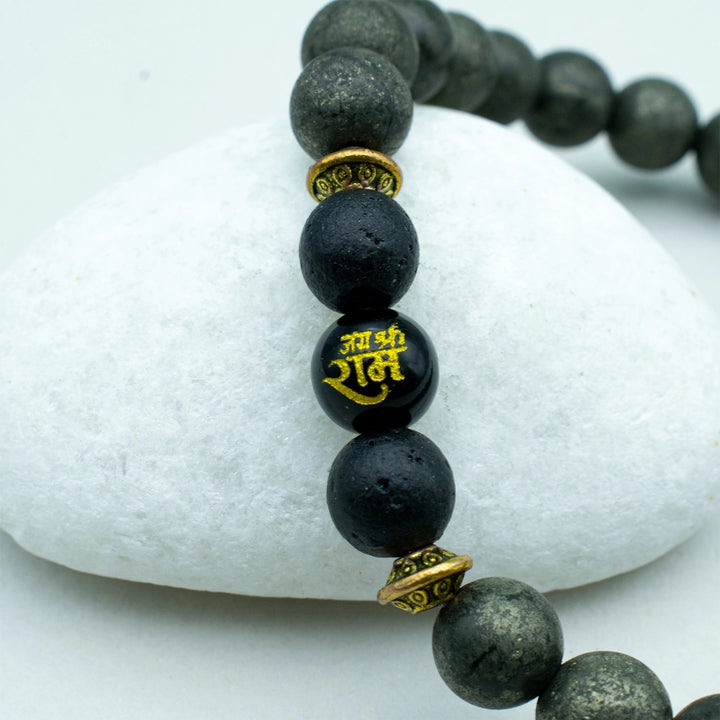Raw Pyrite Bracelet with Raam Bead