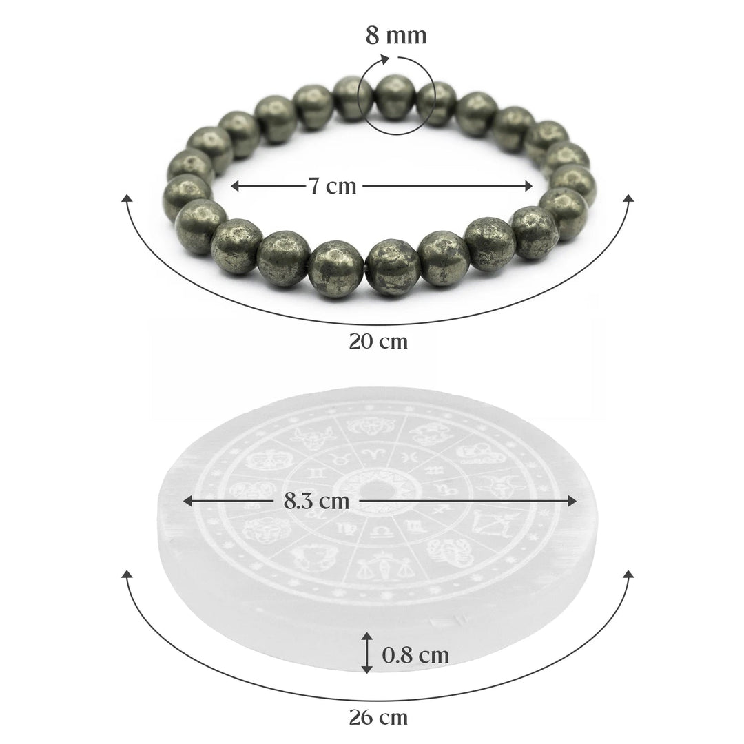 Raw Pyrite Bracelet with Selenite Plate