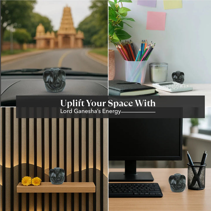 Pyrite Ganesh Ji Idol with FREE Raw Selenite Plate