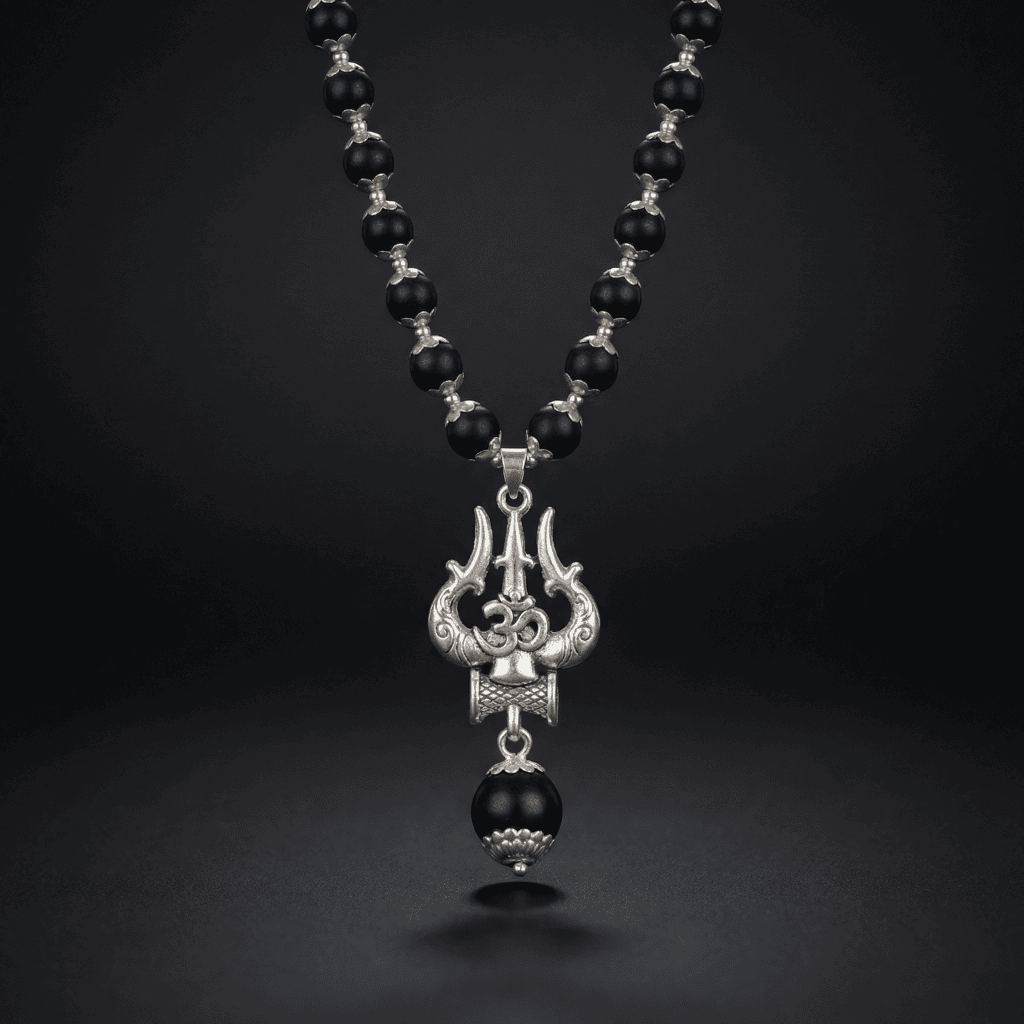 OM Shiva Trishool Karungali Mala (Buy 1 Get 1 Free Gift)