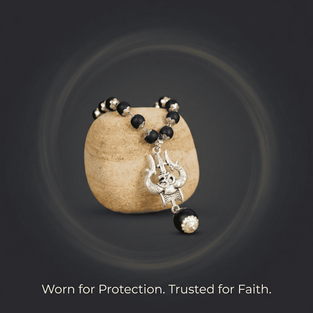 OM Shiva Trishool Karungali Mala (Buy 1 Get 1 Free Gift)