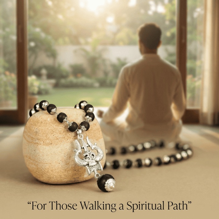 OM Shiva Trishool Karungali Mala (Buy 1 Get 1 Free Gift)