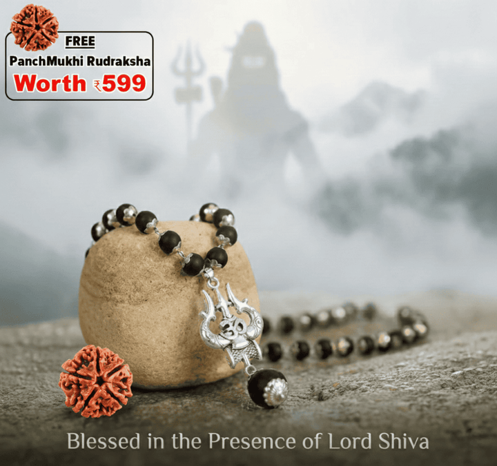 OM Shiva Trishool Karungali Mala (Buy 1 Get 1 Free Gift)