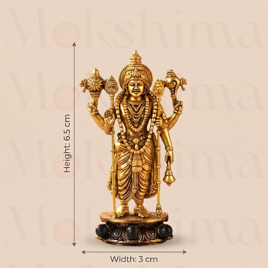 Lord Murugan Swamy Dashboard Idol - Gold Plated