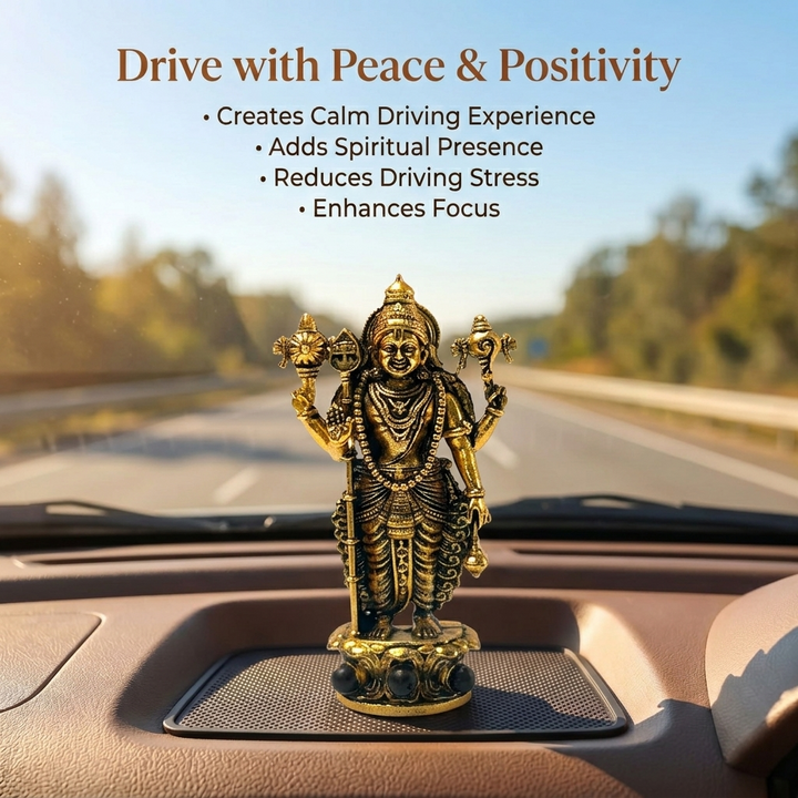 Lord Murugan Swamy Dashboard Idol - Gold Plated