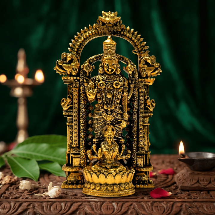 Lord Murugan Mini Idol for Car Dashboard - Gold Plated