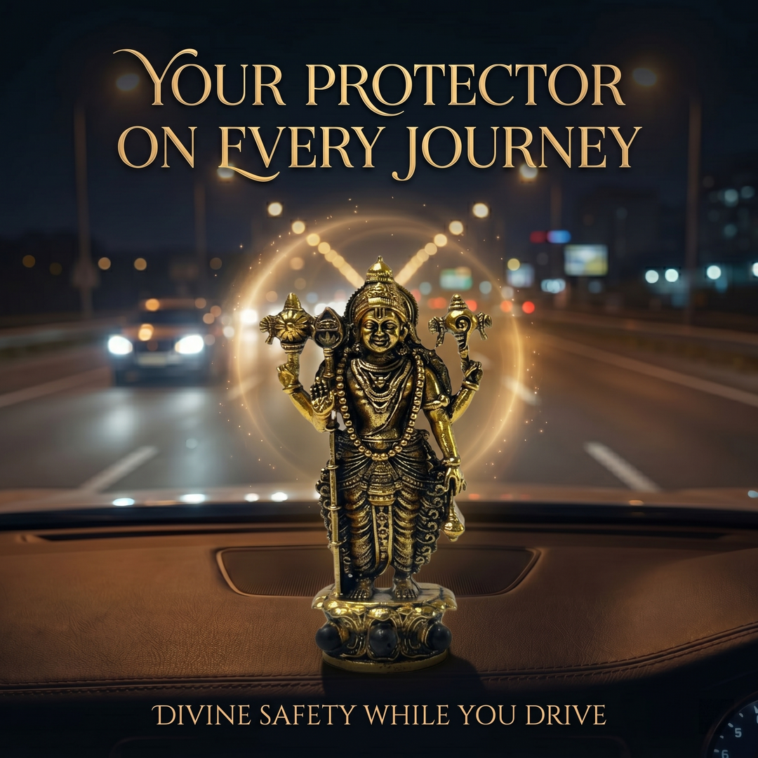 Lord Murugan Swamy Dashboard Idol - Gold Plated