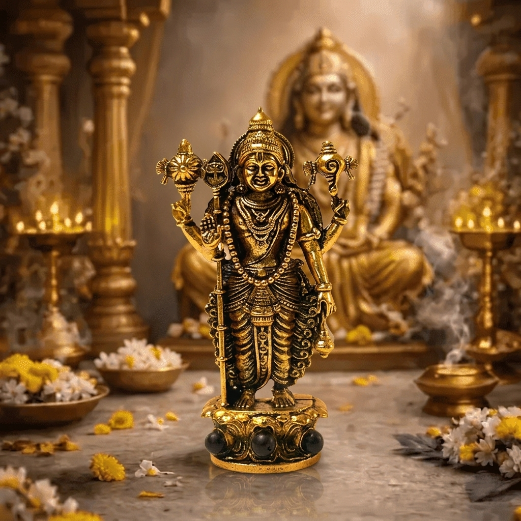 Lord Murugan Swamy Dashboard Idol - Silver Plated