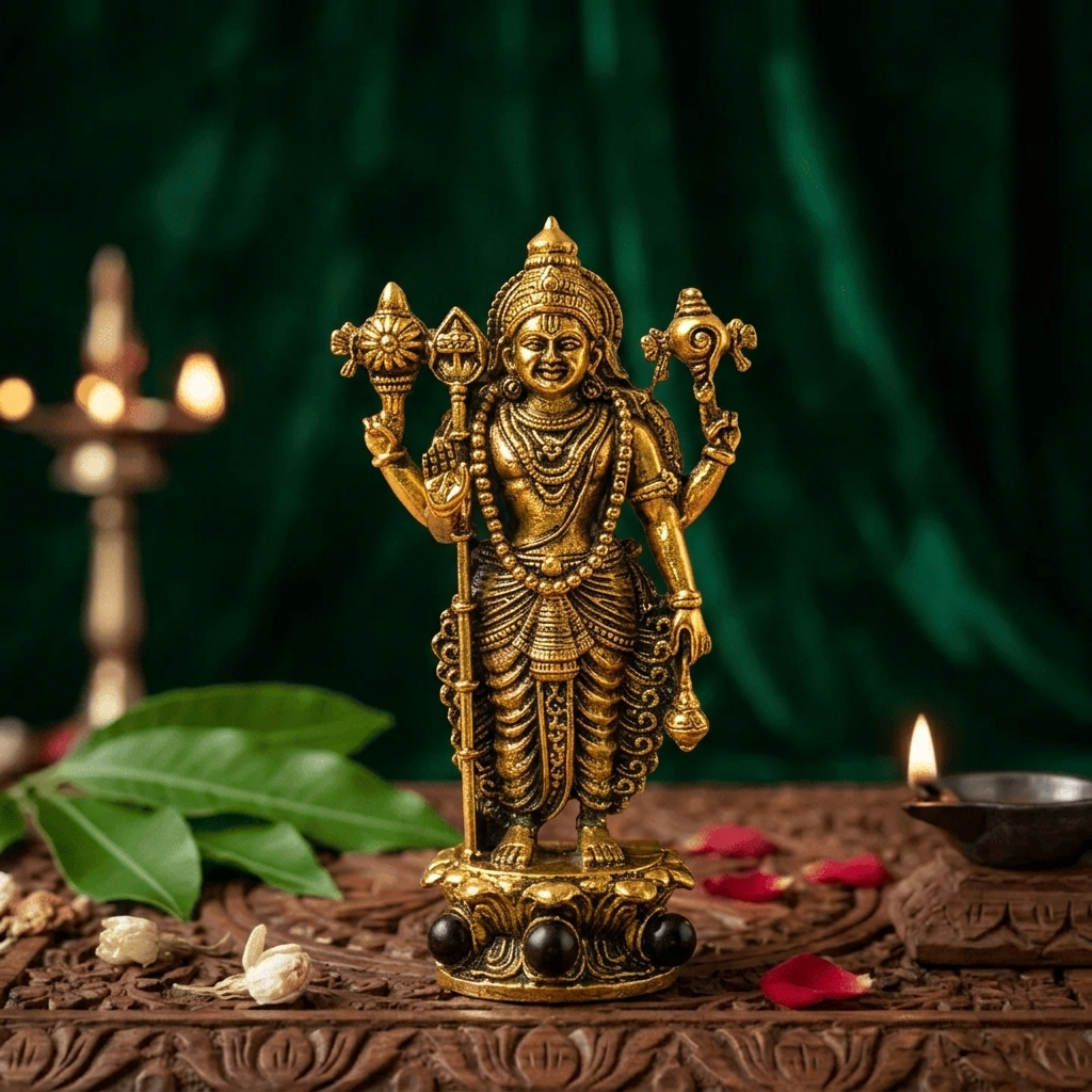Lord Murugan Swamy Dashboard Idol - Gold Plated