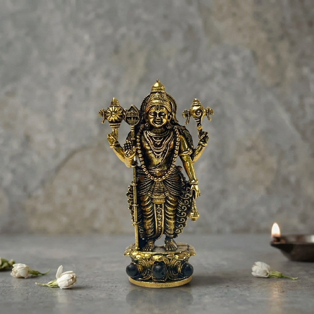 Lord Murugan Swamy Dashboard Idol - Gold Plated