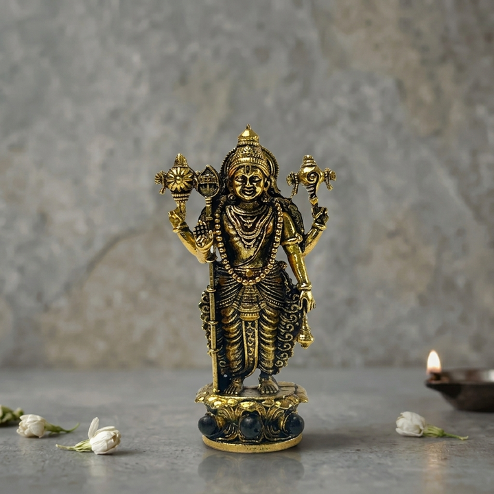 Lord Murugan Swamy Dashboard Idol - Gold Plated