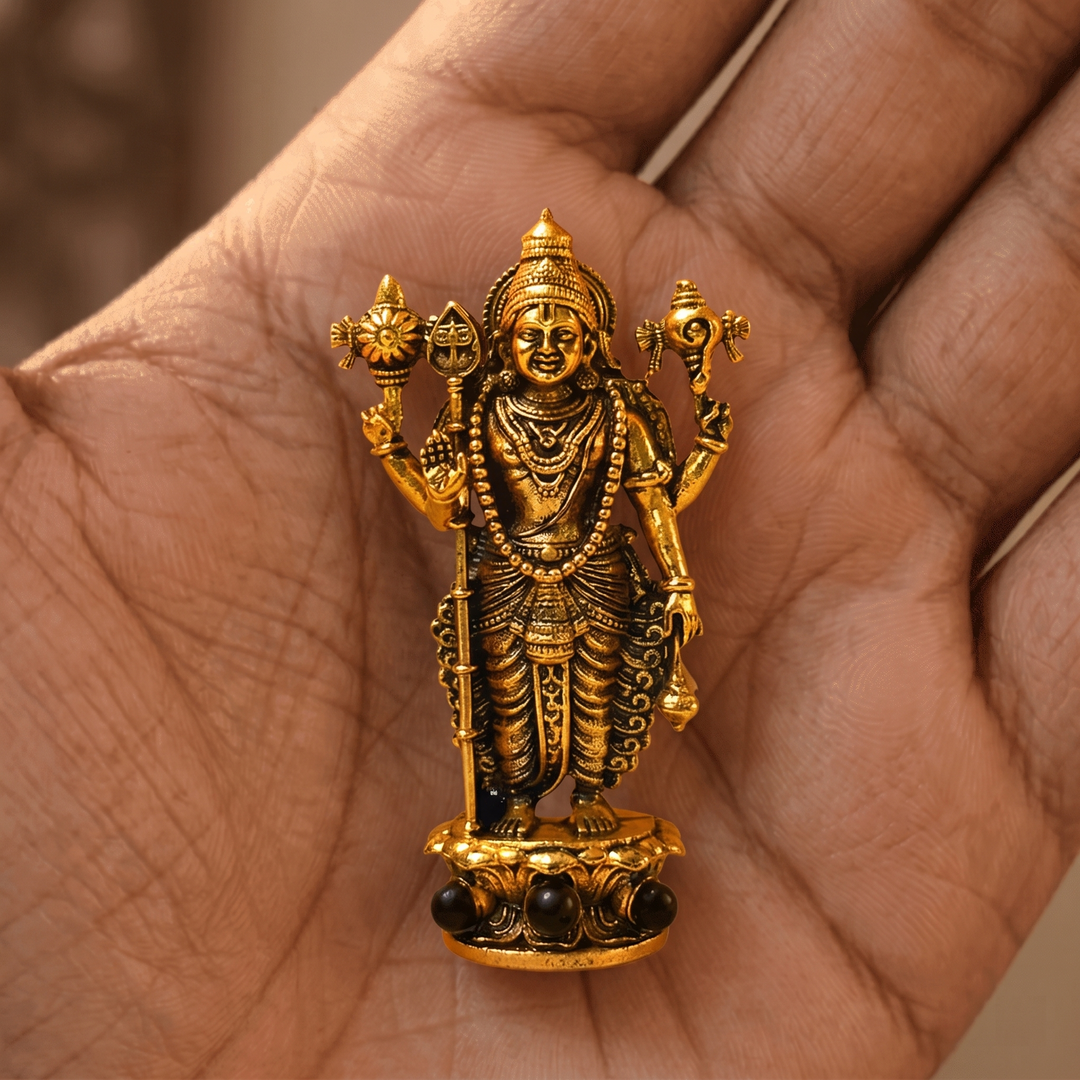 Lord Murugan Swamy Dashboard Idol - Gold Plated